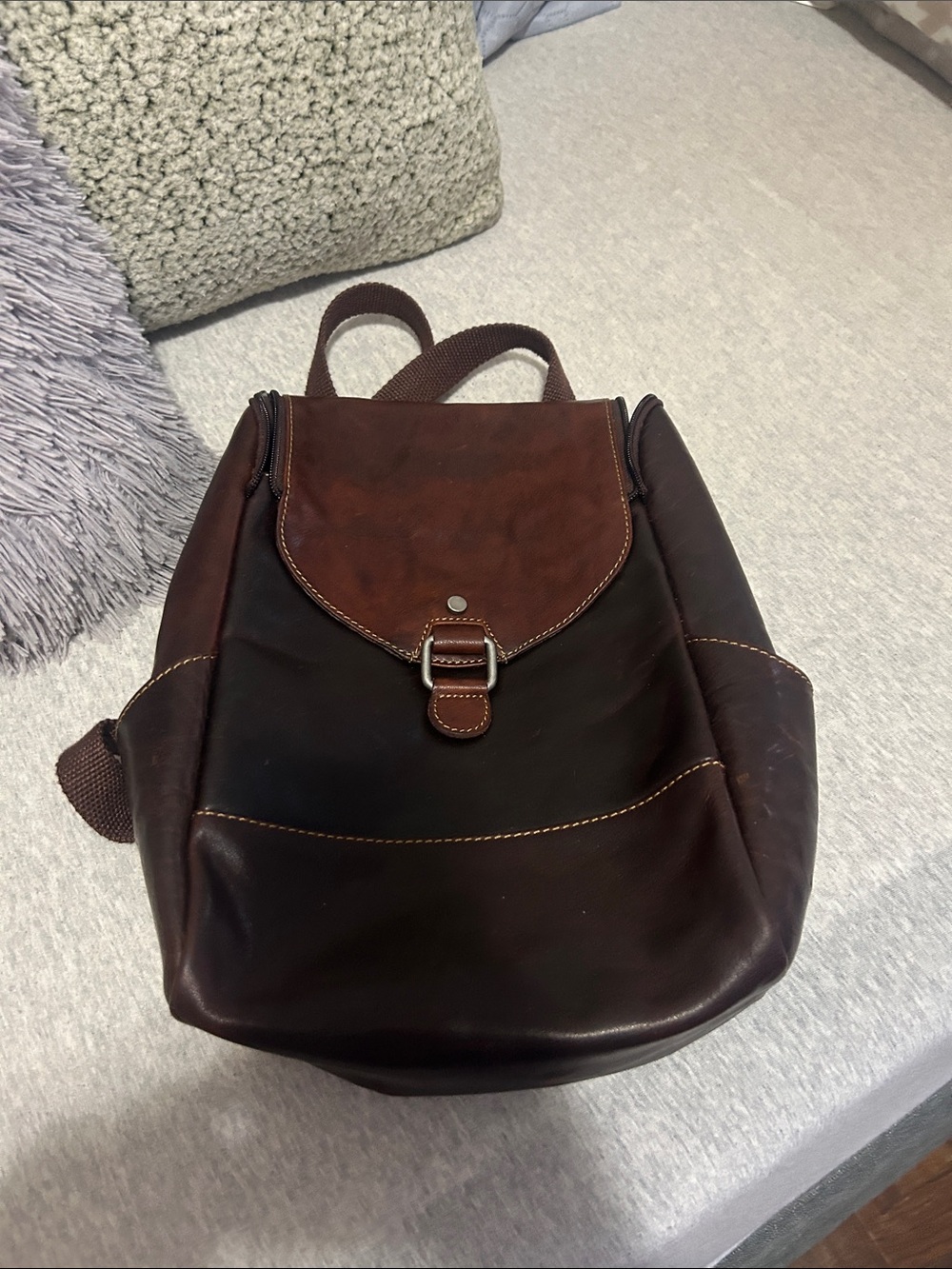 Brown Leather women or men Backpack - Classic Everyday Bag